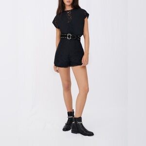 Maje Black Lace Women Playsuit